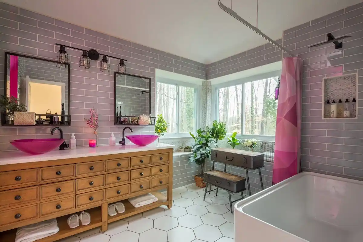 Bathroom renovation after water damage restoration in Douglas
